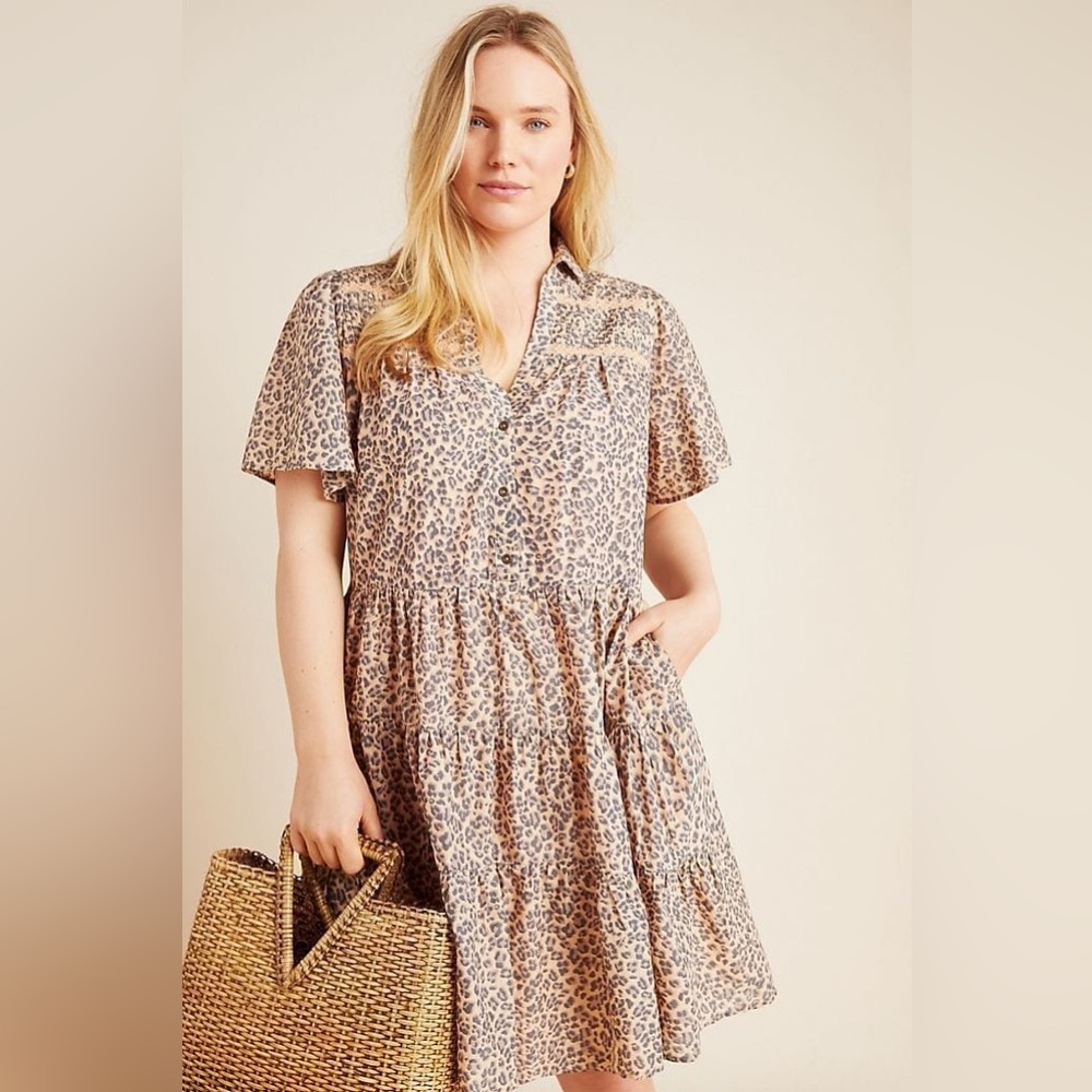 Anthropologie Georgina Tiered Shirtdress 1X